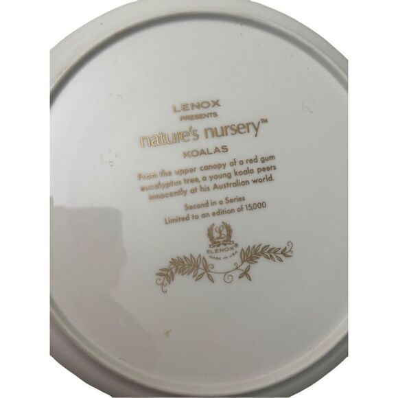LENOX Nature’s Nursery Koalas Collectors Edition Plate 24K Gold Paint Limited Is - Picture 3 of 8